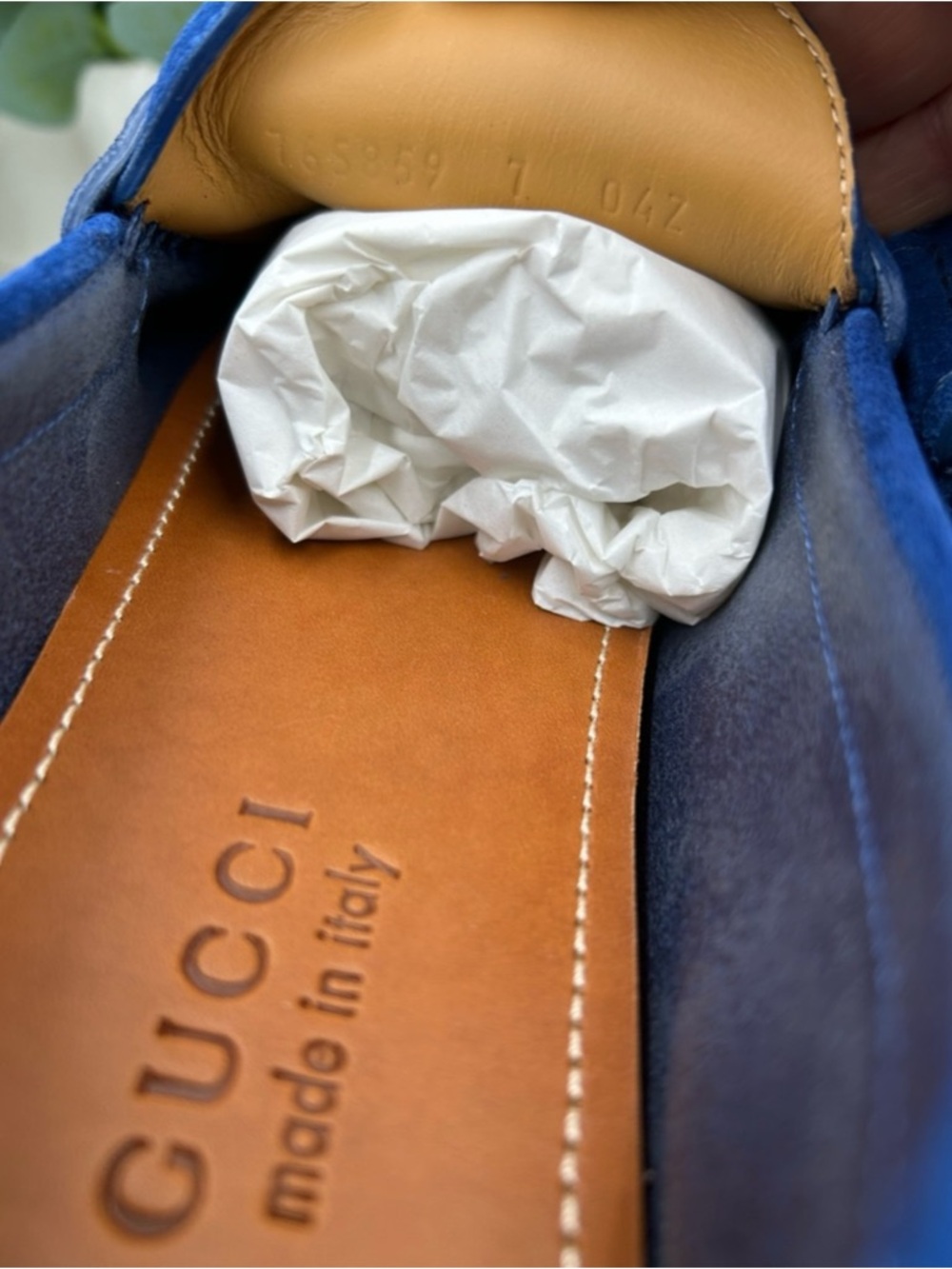Gucci horse bit blue suede loafers size 7 fits 8 US made in Italy - Picture 6 of 7